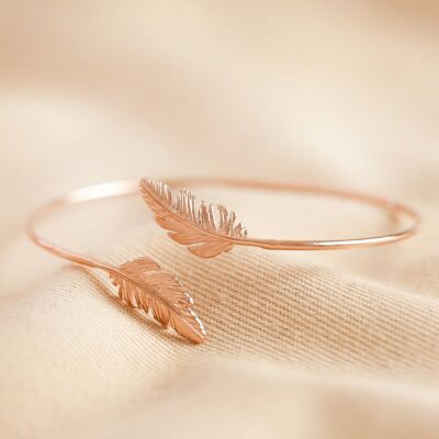 Brazalete de plumas de oro rosa