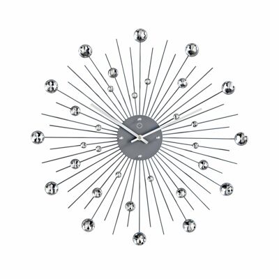 Sompex clocks istanbul geräuschlose metall wanduhr ø50cm metall/schwarz/glasaplikationen