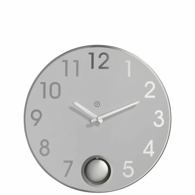 Sompex clocks brussels schwarz/silber geräuschlose pendelwanduhr ø38 weiss/silber