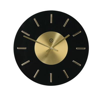 Sompex clocks lyon geräuschlose glas wanduhr ø30 schwarz/gold