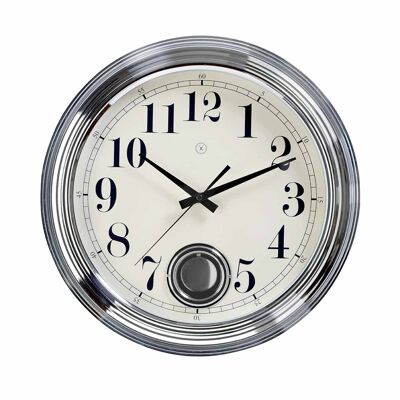 Sompex clocks london geräuschlose pendel wanduhr ø42cm creme/chrom