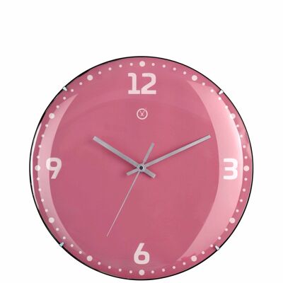 Sompex clocks rio geräuschlose wanduhr ø35cm gewölbtes glas pink