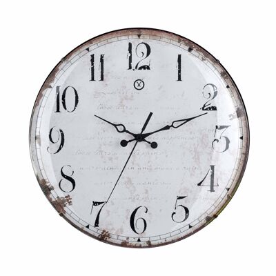 Sompex clocks caracas geräuschlose wanduhr ø35cm gewölbtes glas creme/schwarz