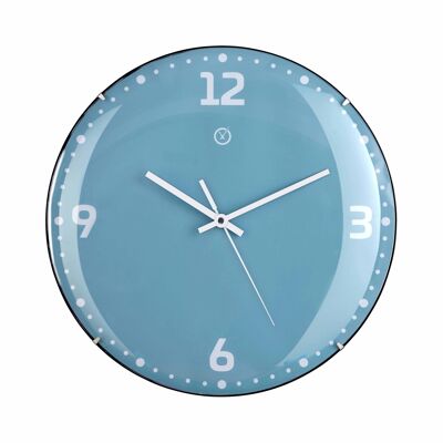 Sompex clocks rio geräuschlose wanduhr ø20cm gewölbtes glas blau