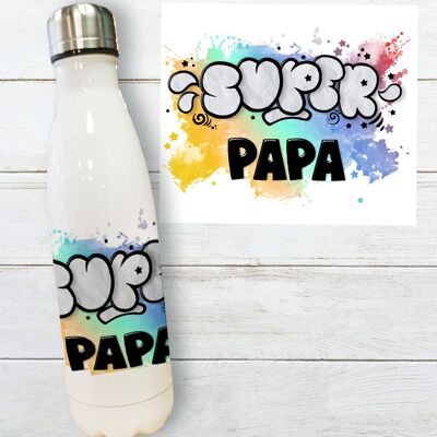 Bottiglia termica "Super papà" - regalo per papà, festa del papà