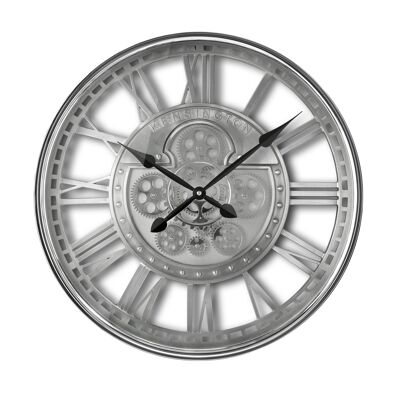 Sompex clocks kensington wanduhr bewegliche metall zahnräder ø53 silber
