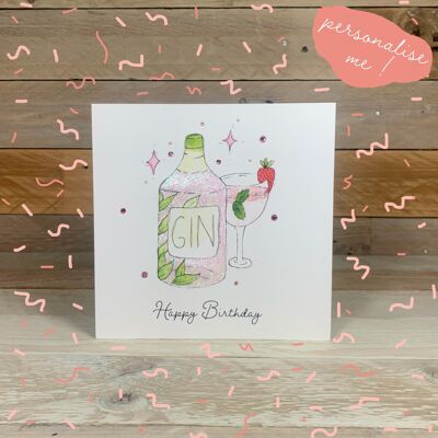 Gin Birthday Card