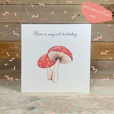 Toadstool Birthday Card