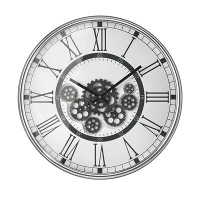 Sompex clocks bristol wanduhr bewegliche metall zahnräder ø54 silber