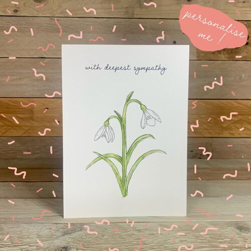 With deepest sympathy Snowdrop Card