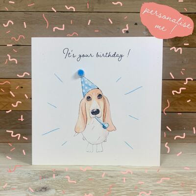 Basset Hound-Party-Geburtstagskarte