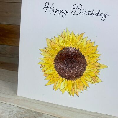 Carte d'anniversaire de tournesol