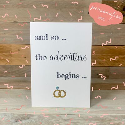 So the adventure begins' Engagement Notelet