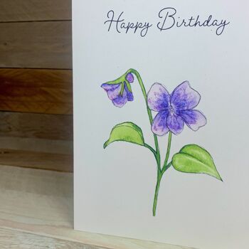 Carte d'anniversaire violette 1