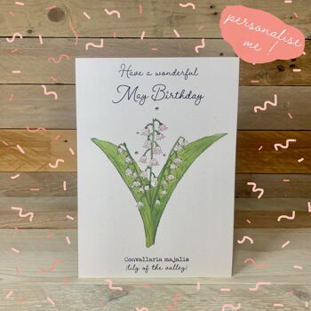 Carte Lilly of the Valley / May Birth Flower Card 1