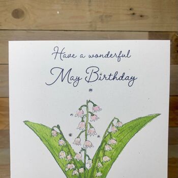 Carte Lilly of the Valley / May Birth Flower Card 3
