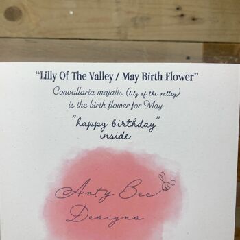Carte Lilly of the Valley / May Birth Flower Card 5