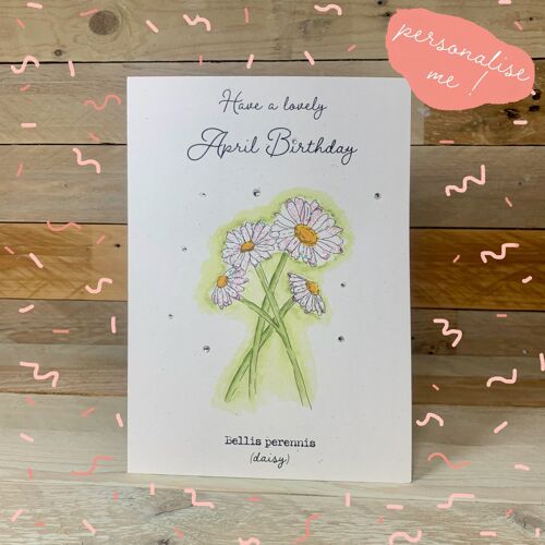 Daisy / April Birth Flower Card
