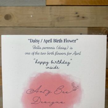 Marguerite / Carte de fleur de naissance d'avril 5