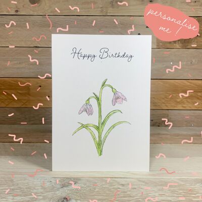 Snowdrop Birthday Card