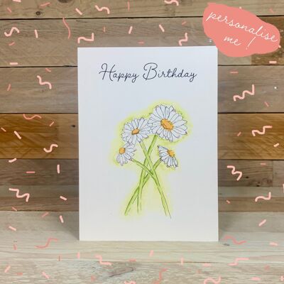 Carte d'anniversaire marguerite