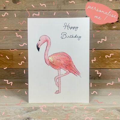 Fifi the Flamingo Birthday Card
