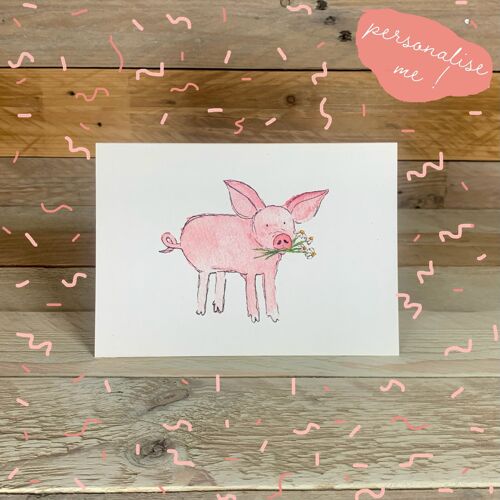 Peggy the Piggy Notelet