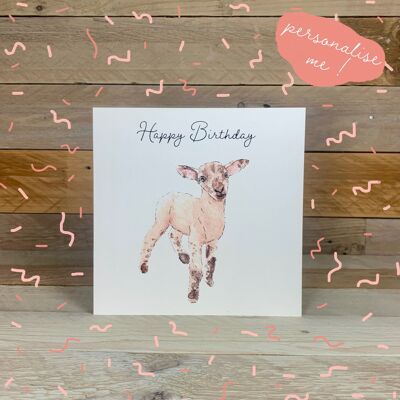 Droplet the Lamb Birthday Card