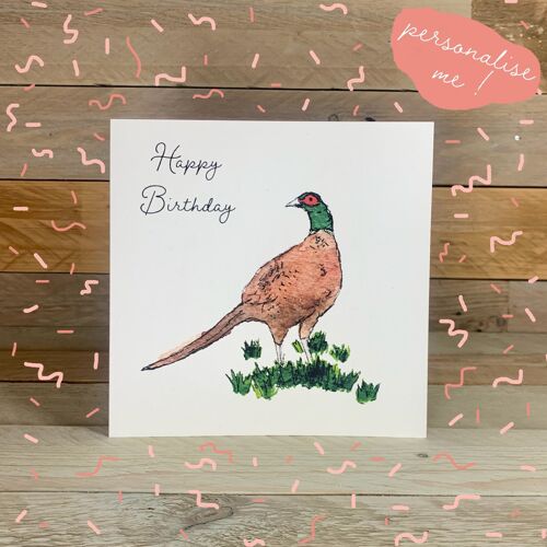 Phelix the Pheasant Birthday Card
