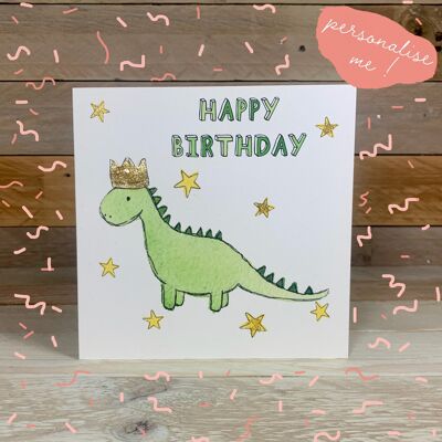 Tarjeta de cumpleaños del Rey Dinosaurio