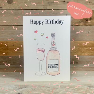 Carta di compleanno Prosecco