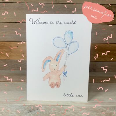 Blue New Baby Card