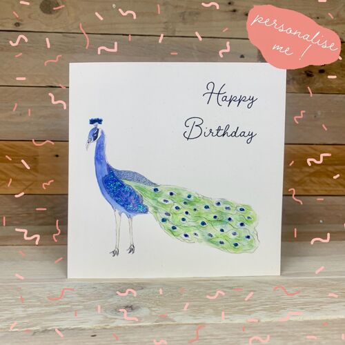 Penelope The Peacock Birthday Card