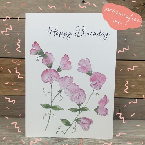 Sweetpea Birthday Card