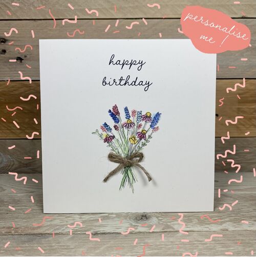 Meadow Bouquet Birthday Card - No