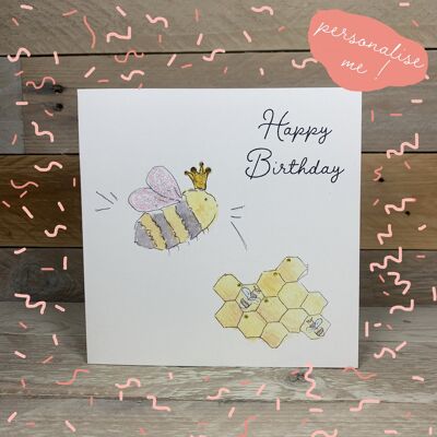 Du bist die Bienenkönigin Geburtstagskarte