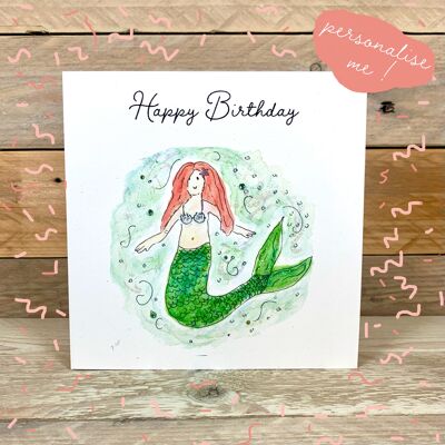 Tarjeta de cumpleaños Maia la sirena