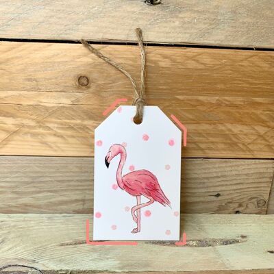 Flamingo-Geschenkanhänger – 5er-Pack
