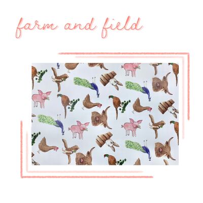 Farm and Field Wrapping Paper & Gift Tag Pack