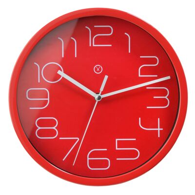 Sompex clocks salzburg geräuschlose wanduhr ø20cm rot