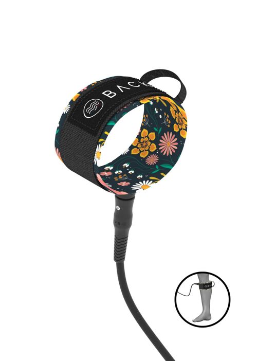 Longboard leash FLOWER genou