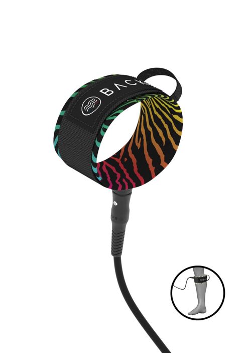 Longboard leash ZEBRA genou