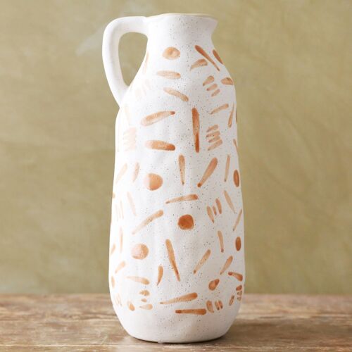 Natural and Terracotta Abstract Jug