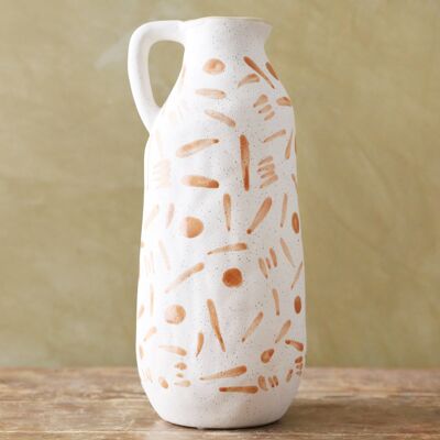 Natural and Terracotta Abstract Jug