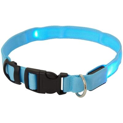 Adjustable LED Flashing Dog Collar for puppies and adults , Blue Small