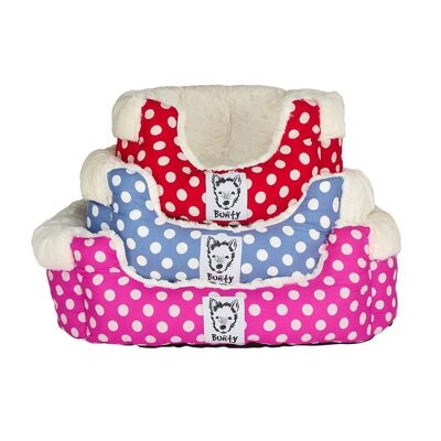 Bunty Deep Dream Dog Bed - Personalised Option , Red Small
