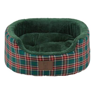 Bunty Heritage Tartan Dog Bed , Green Large