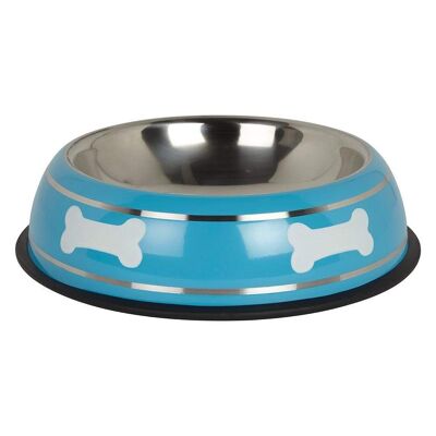 Bunty Stainless Steel Dog Bowl , Blue Medium