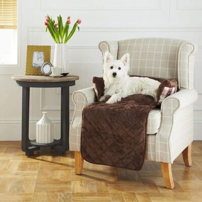 Bunty Stirling Dog Bed Soft Washable Tartan Fabric Cushion , Brown Small