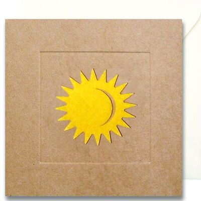 Greeting card with felt illustration - Sun